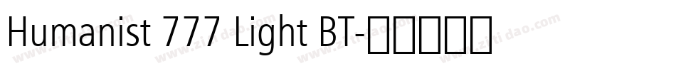 Humanist 777 Light BT字体转换